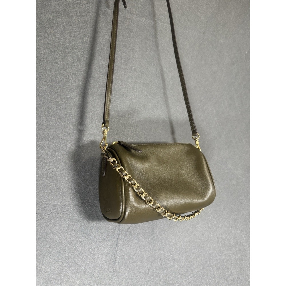 Lauren Ralph Lauren Crossbody Bag Women's One Size Olive Green Leather Chain - Picture 10 of 16